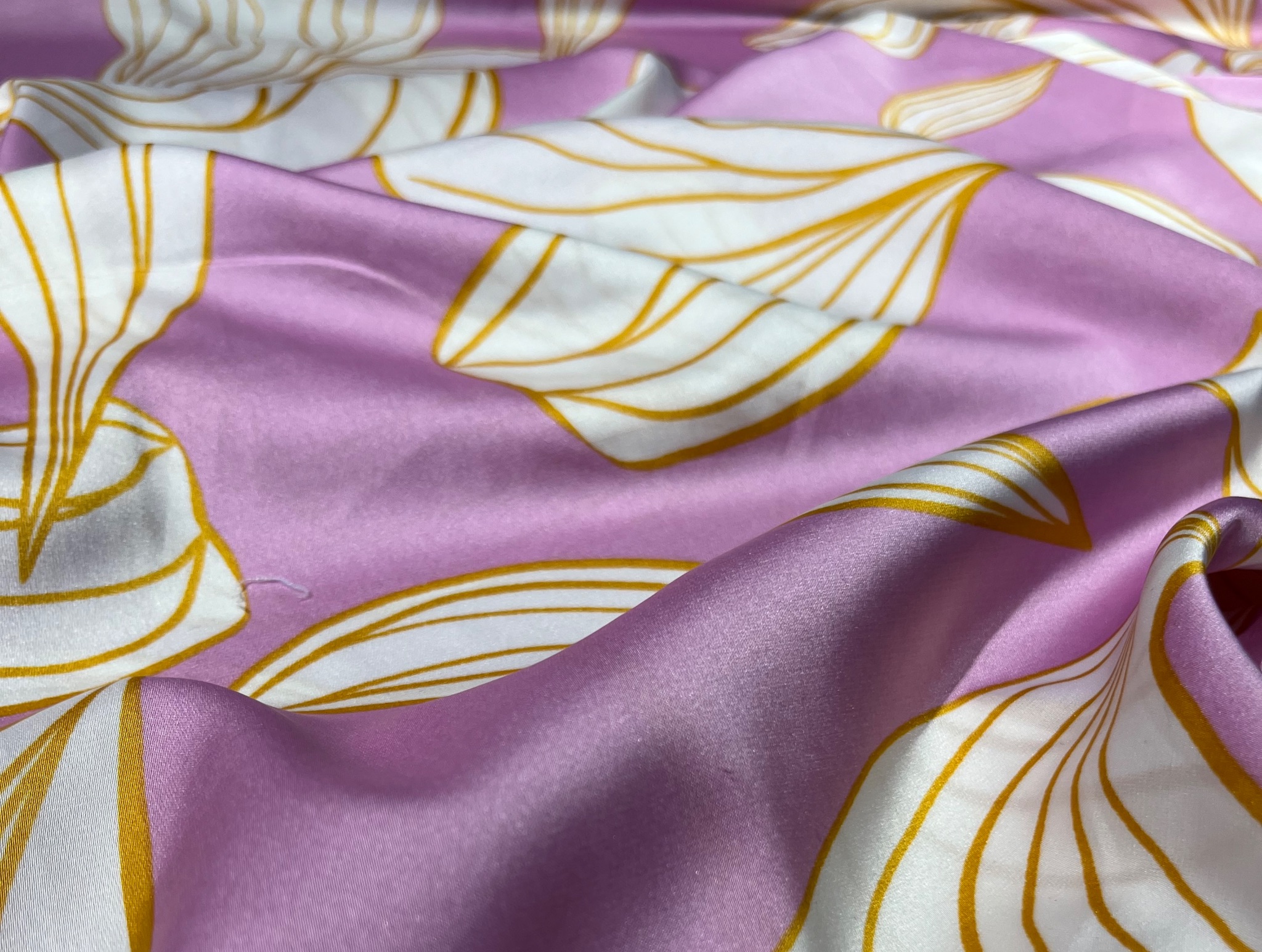 PINK PRINTED SATIN FABRIC