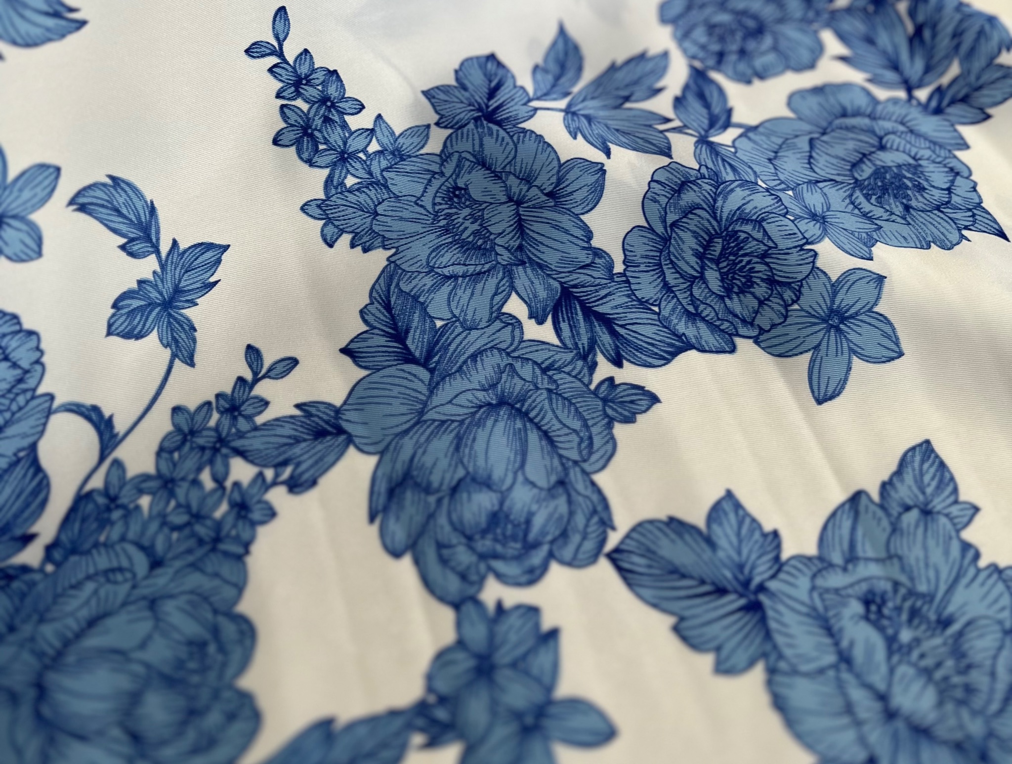 FLORAL PRINTED SATIN FABRIC