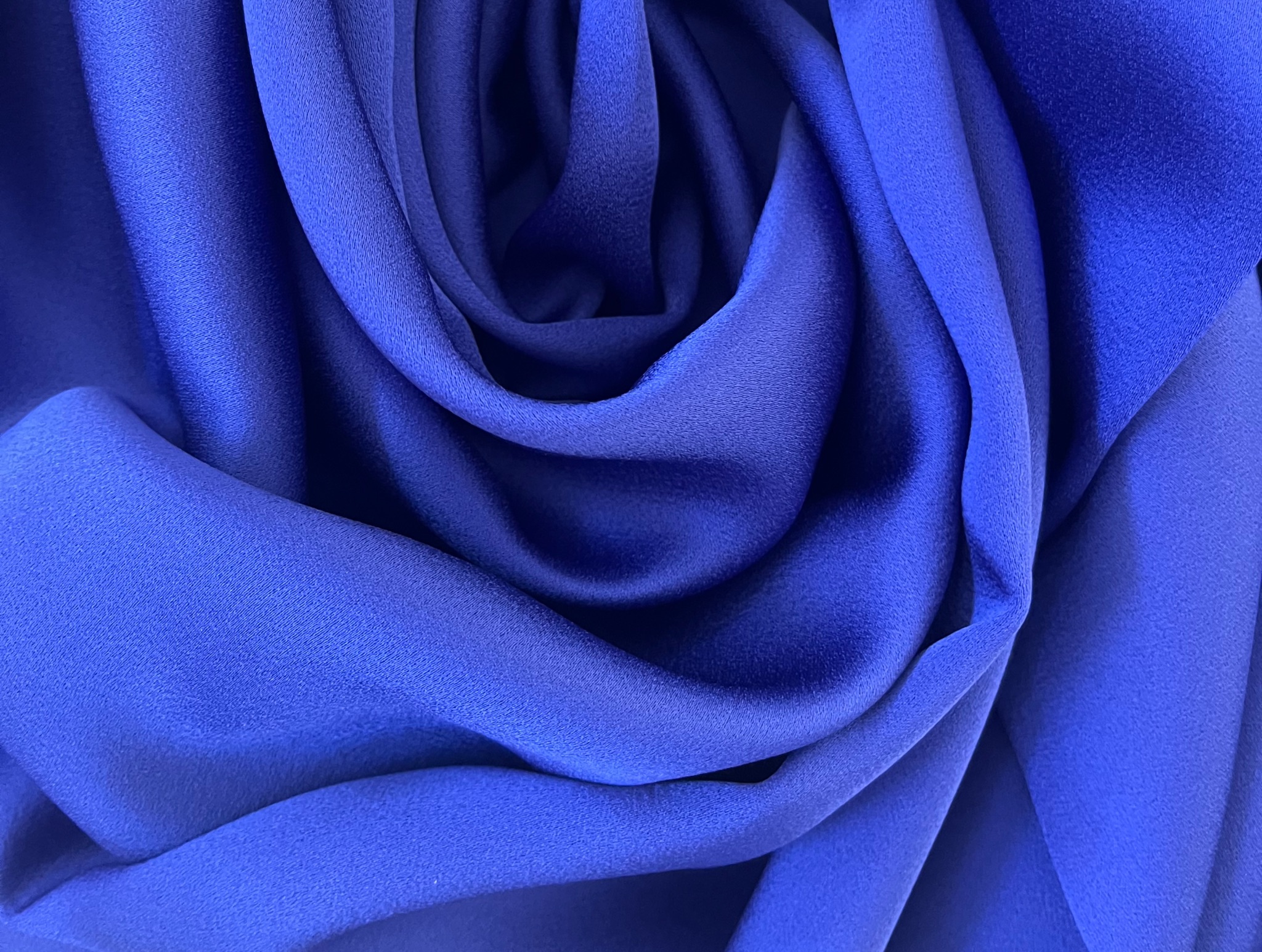 BLUE VISCOSE CREPE CADY FABRIC