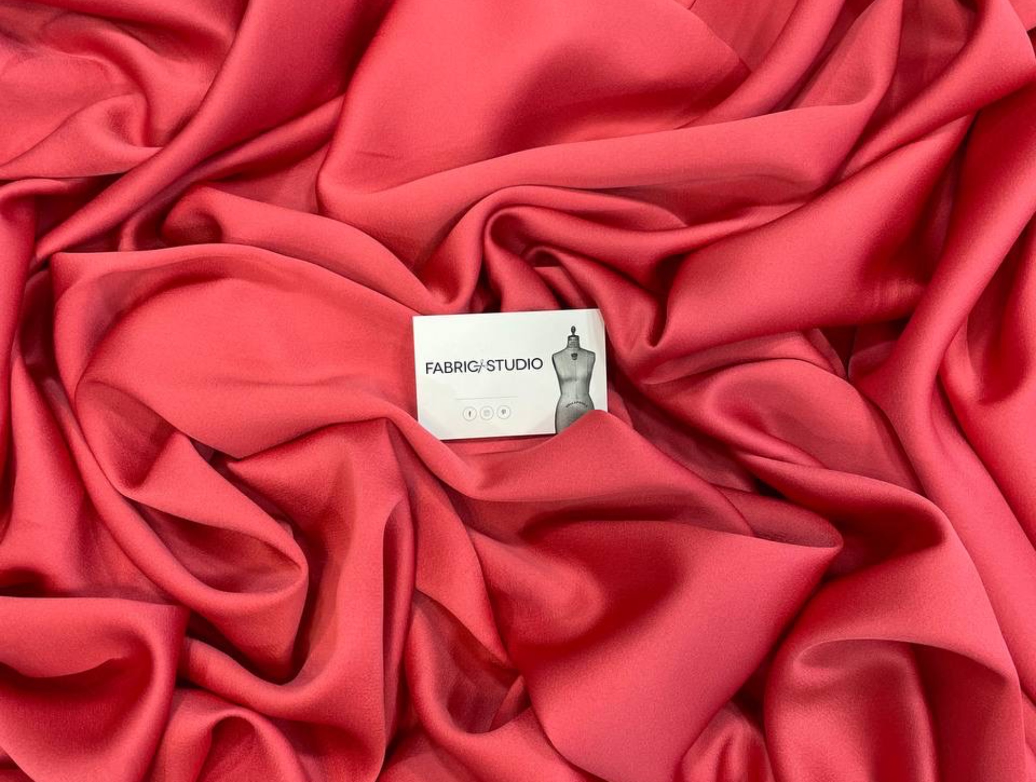 CORAL PINK VISCOSE CREPE CADY FABRIC