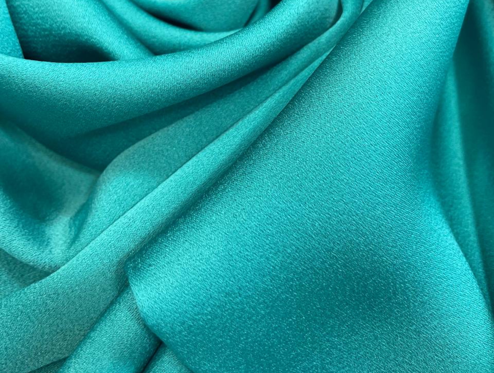 TURQUOISE BLUE VISCOSE CREPE CADY FABRIC