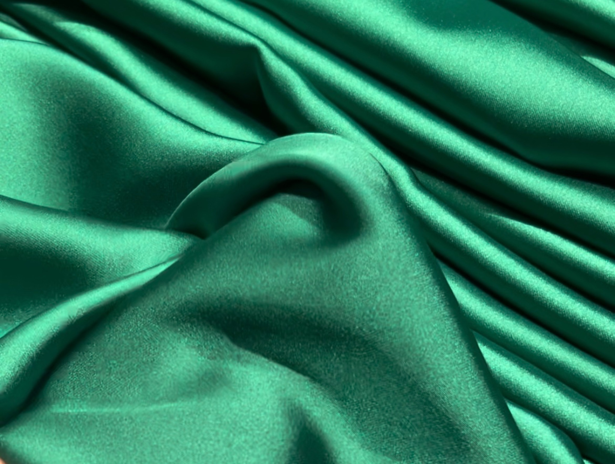 GREEN SOFT SATIN FABRIC