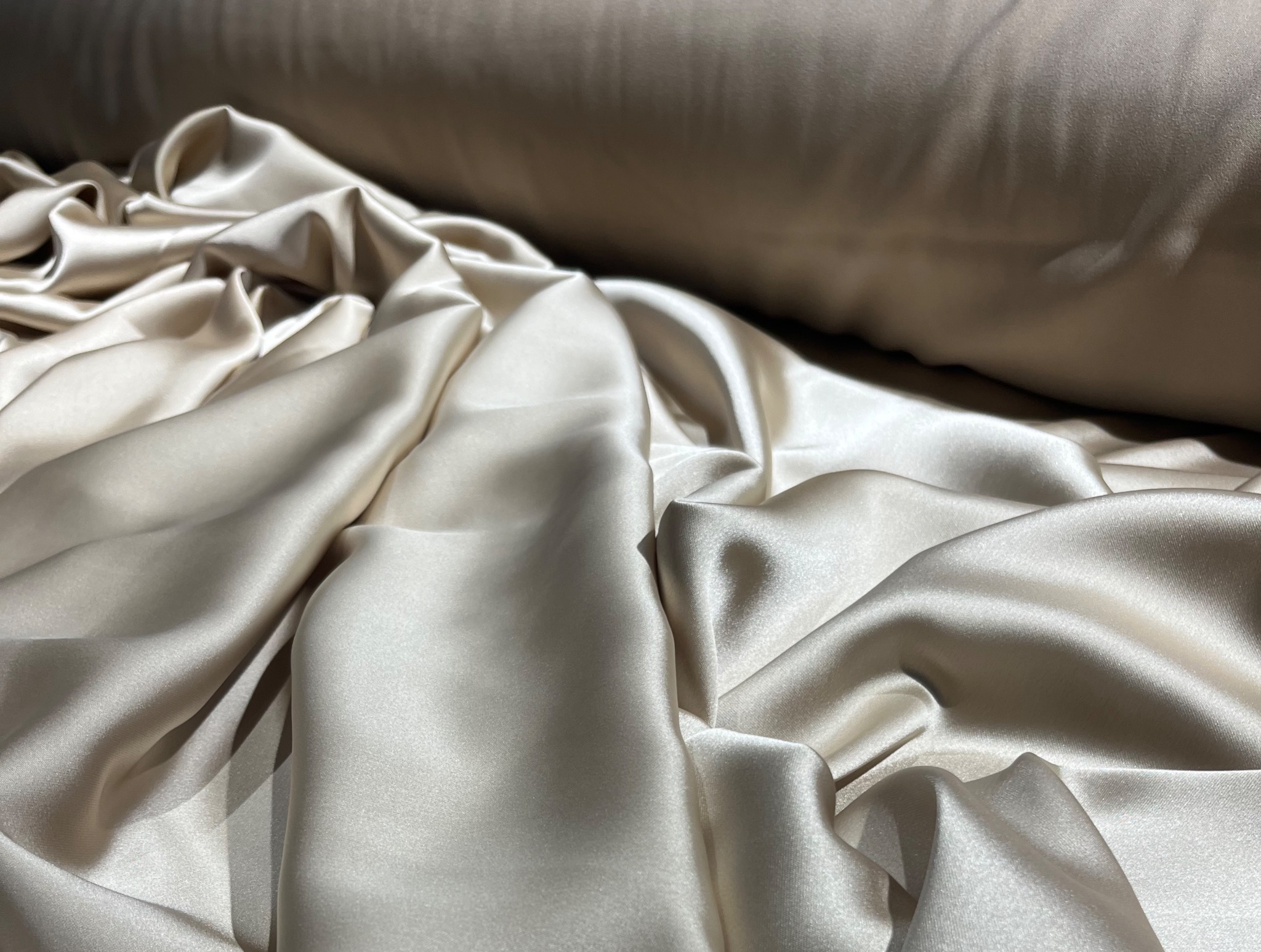 BEIGE SOFT SATIN FABRIC