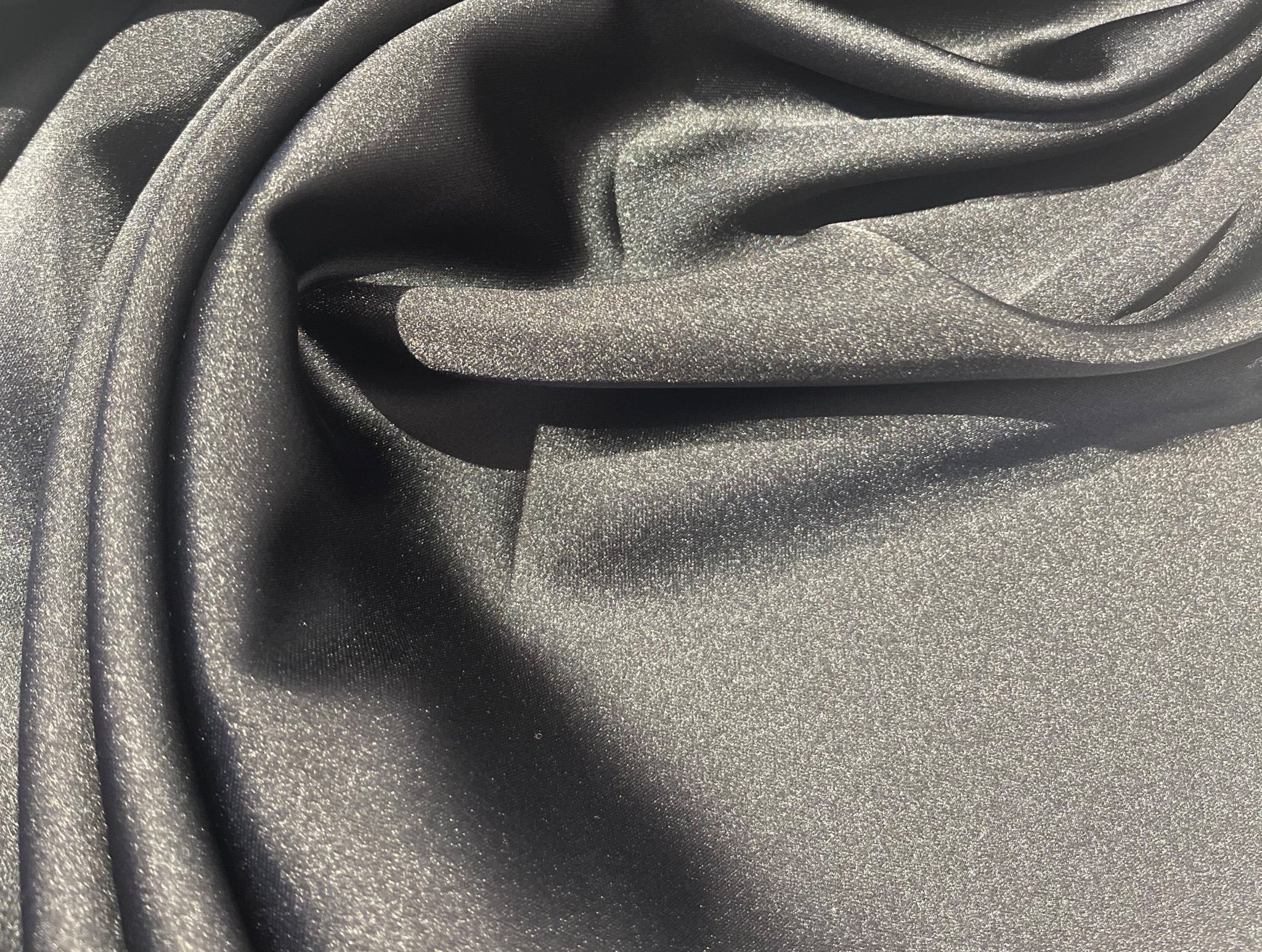 BLACK SOFT SATIN FABRIC